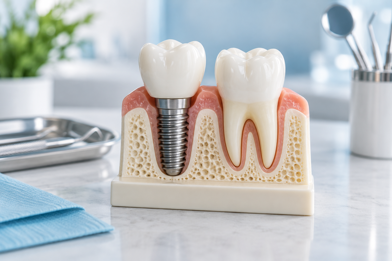 Illustration of a dental implant demonstration model
